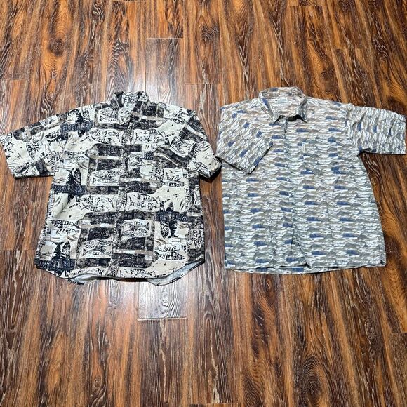 Columbia Men's M Vintage Button Up Short Sleeve Shirts Trout Fish Medium - Picture 1 of 11